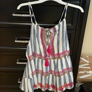 White and Blue Tank Top